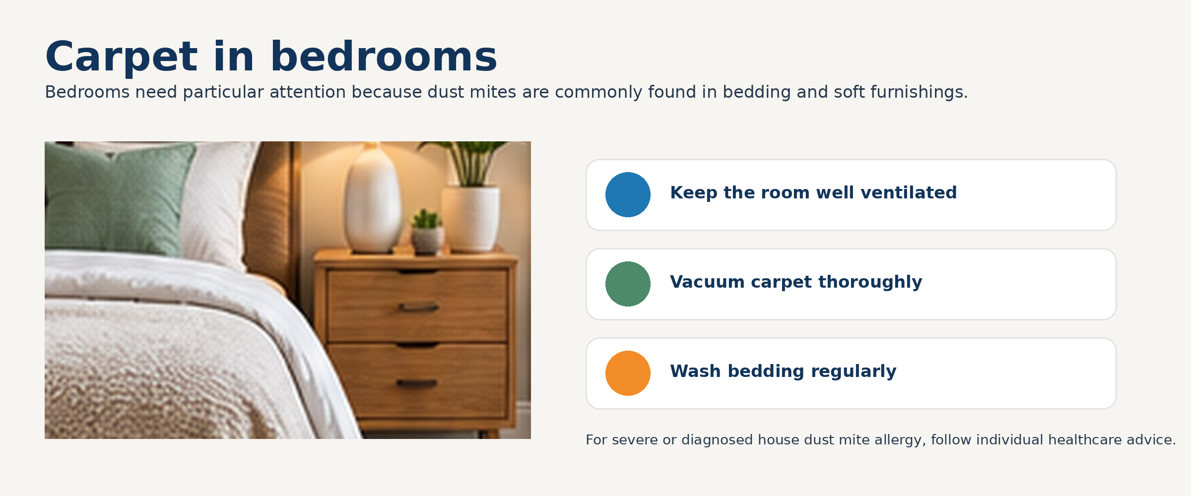 Bedroom carpet considerations for households with allergies